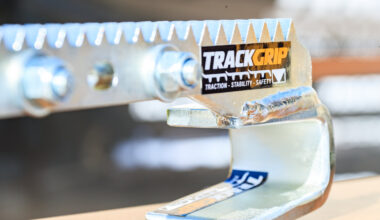 Silver Rubbergrip rubber track attachment with trackgrip logo